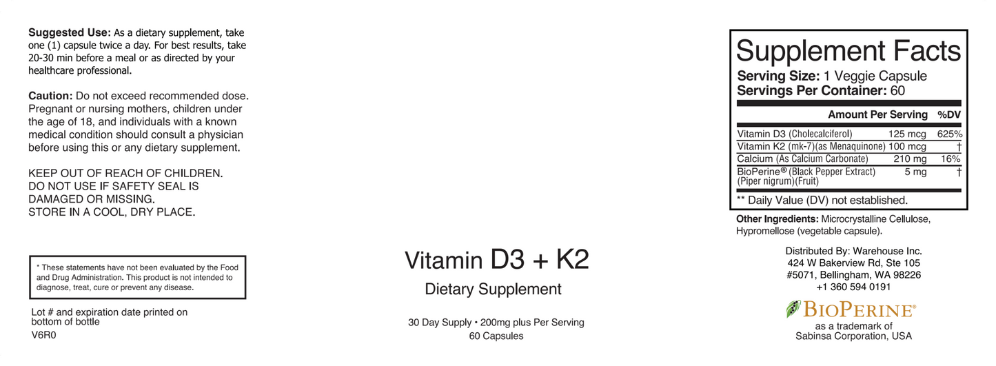 Vitamin D3 + K2